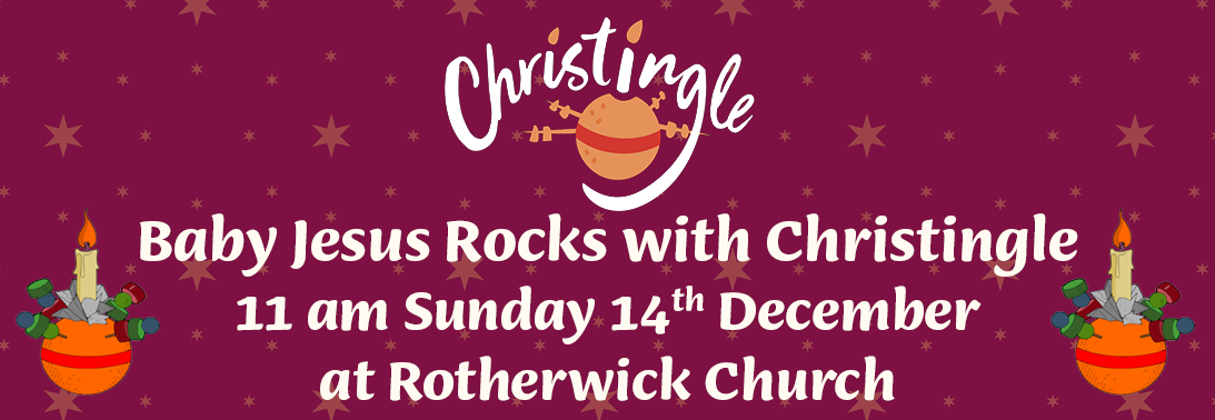baby jesus rocks with Christingle