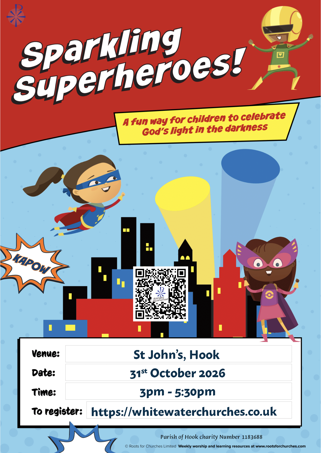 Sparkling Superheroes Party Poster