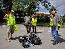 Group of litter pickers with some of the many bags of litter found in Hook