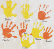 Handprints - the children love arts and crafts