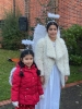 Two angels arriving to sing (fancy dress optional, but Christmas hats & jumpers were the defacto dress code!)