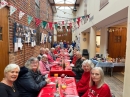 Lunch Club wiith the helpers all standing at the end, thank you to all the people who cooked & served a fabulous meal