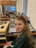 Lydia working the sound desk at the Crib Service