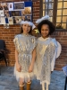 Two angels, ready for the show - love the costumes!