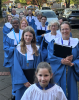 Choir getting ready to process into church