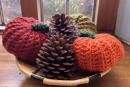 Harvest pumpkins - knitted style by the Knit & Natter team